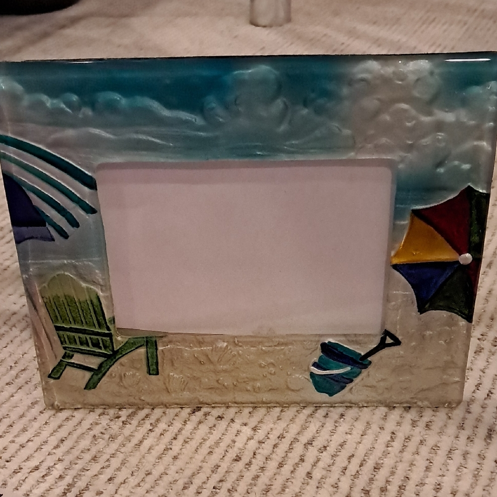 Beach Scene Glass Photo Frame